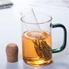 Tea Set Strainer with Cork Lid Mini Transparent Empty Filter Holder Design Heat-resistant Teaware Tools for Restaurant Shop