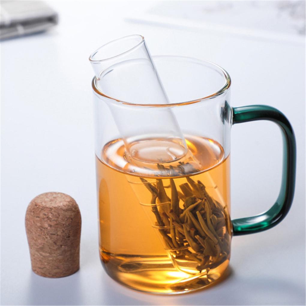 Tea Set Strainer with Cork Lid Mini Transparent Empty Filter Holder Design Heat-resistant Teaware Tools for Restaurant Shop