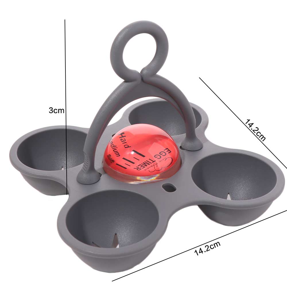 Removable Egg Timer Hold 4 Eggs Nonstick Egg Molds Kitchen Accessories Egg Poacher Cups Home