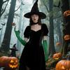 Halloween Ruffled Witch Hat for Lolita Cosplay & Masquerade