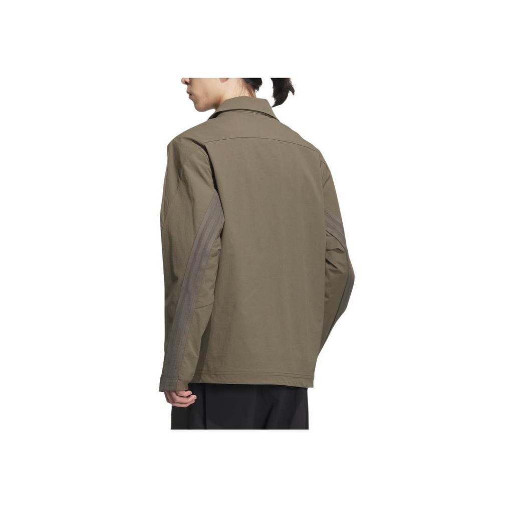 Adidas Fustl Jacket 11 Logo Sports Casual Polo Jacket Men Jacket Green Brown JE3685