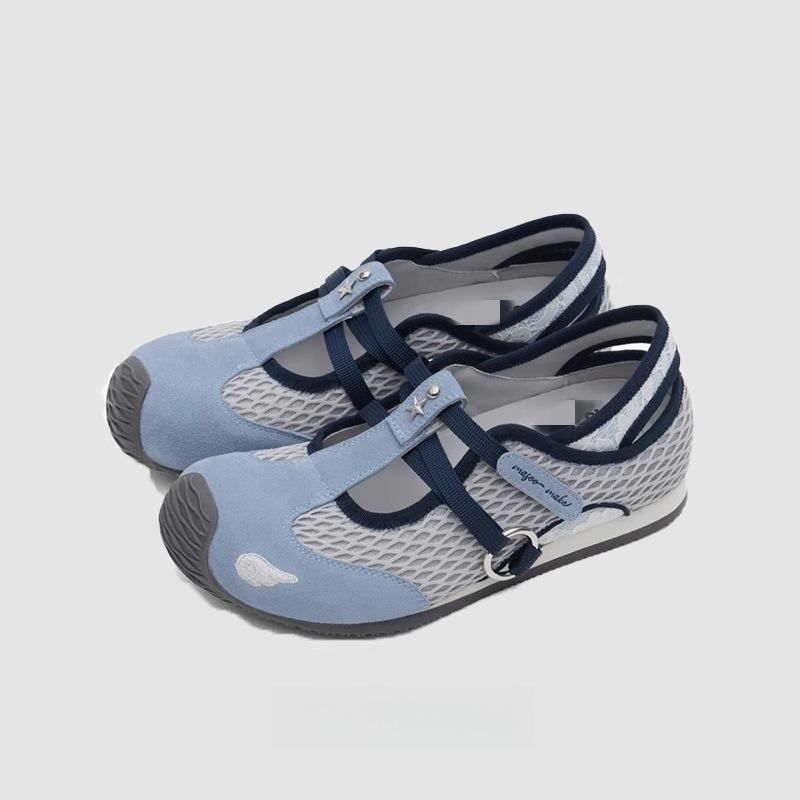 Mary Jane Single Shoes Women's 2025 Summer New Mesh Breathable Sports Sandals Flat-bottomed Versatile Casual Forrest Gump Shoes