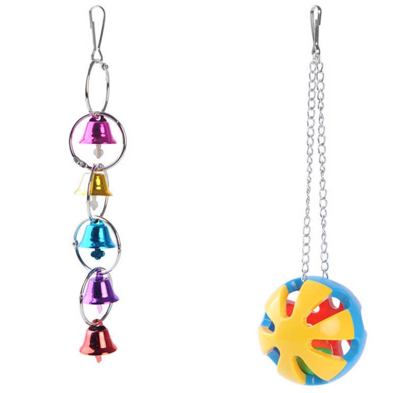 5/6pcs Parrot Bird Toy Set Hanging Cage Swing Rainbow Bridge Toy Bird Supplies