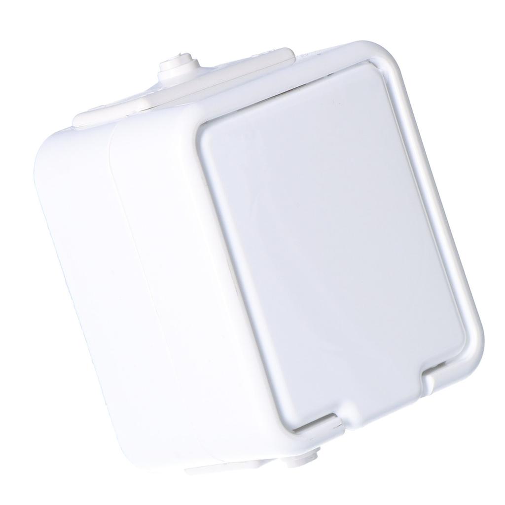 Single Surface-mounted Socket with Grounding, IP44, White CEDAR