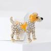 Enamel Spot Dog Badge Women Rhinestone Dog Pets Animal Party Brooch Pins Gifts