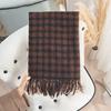 Autumn and Winter High end Double sided Color Blocked Tic Tac Toe Scarf Korean Style Street Atmosphere Imitation Cashmere Warm Scarf