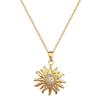 Sunflower Sunflower Light Luxury Temperament Gorgeous Full Diamond Necklace Women'S Versatile Collarbone Chain Titanium Steel Chain