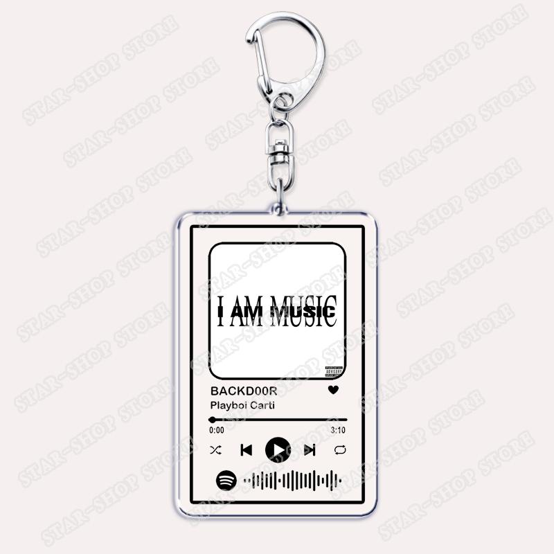 

Hot Hip Hop Rapper Keychains for Women Accessories Bag MUSIC SORRY 4 DA WAIT Songs Music Album Code Keying Jewelry Fans Gifts