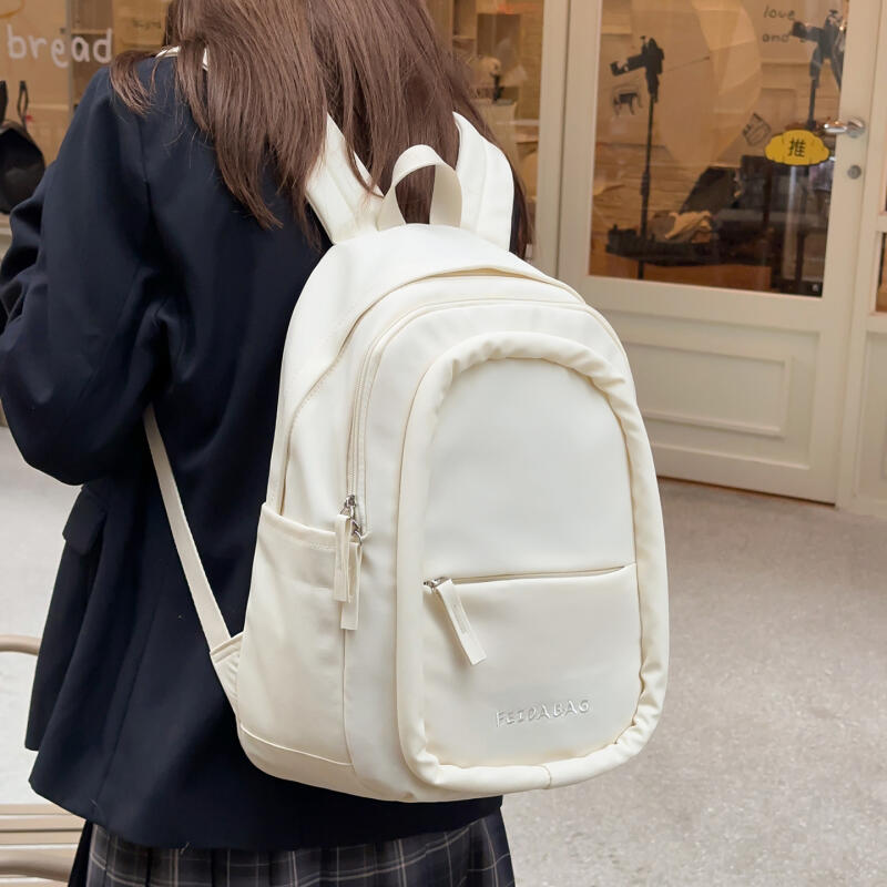 Solid Color Small Backpack Retro Student Schoolbag