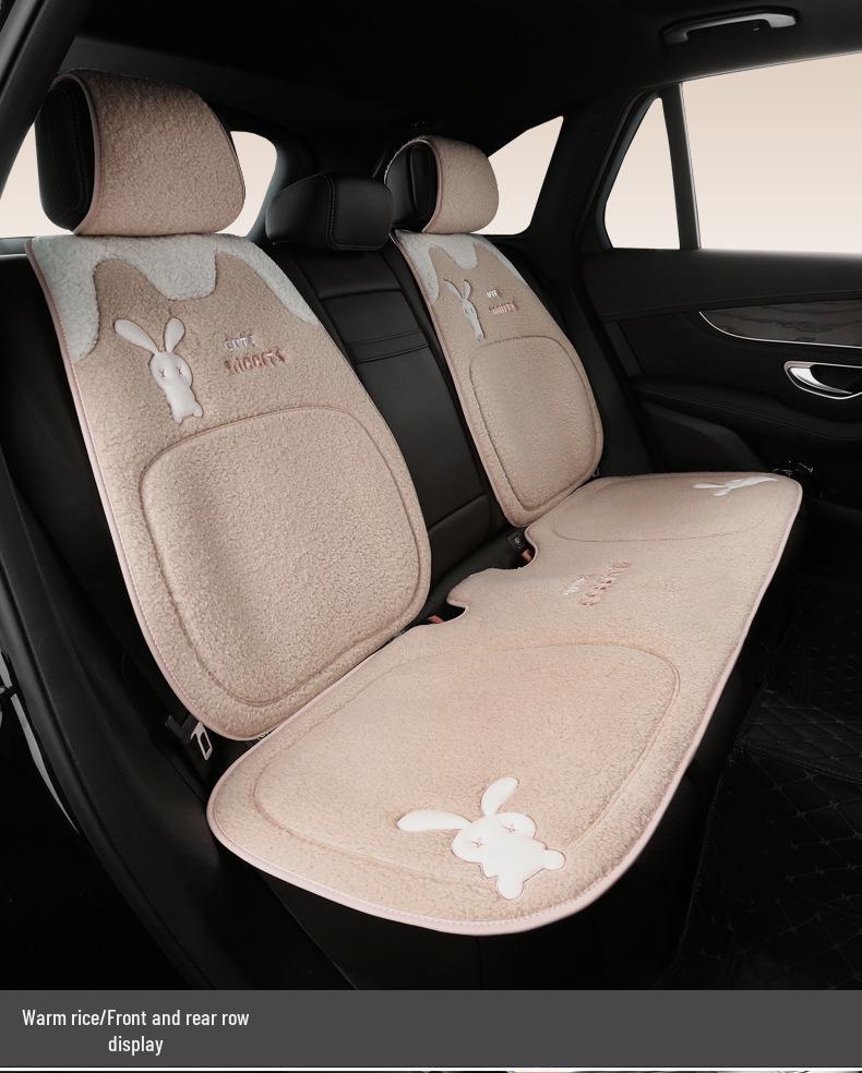 Universal Plush Winter Car Seat Cushion - Thick, Warm, Goddess Style for Five-Seaters