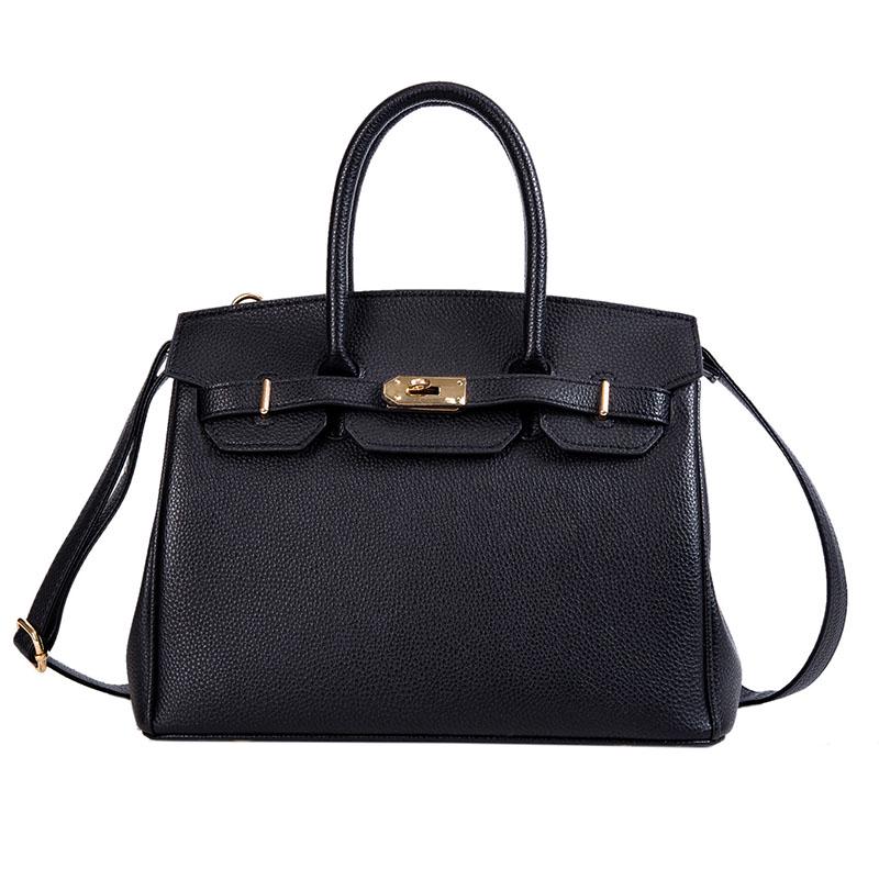 2026 Lock Handbag Fashion Lychee Pattern Single Shoulder Diagonal Platinum