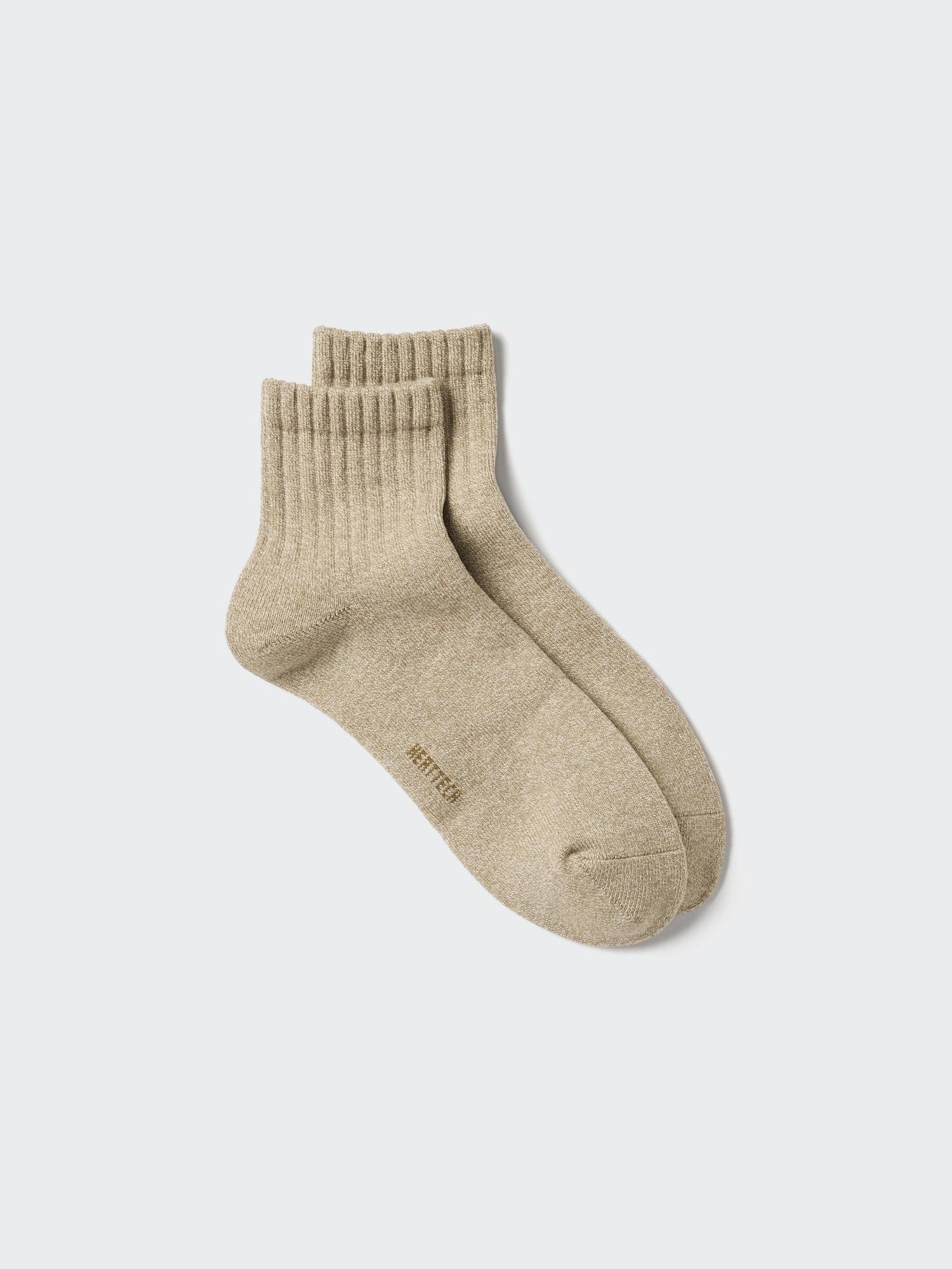 

Uniqlo Japan Heat Tech Pile Half Socks 34 BROWN/2527