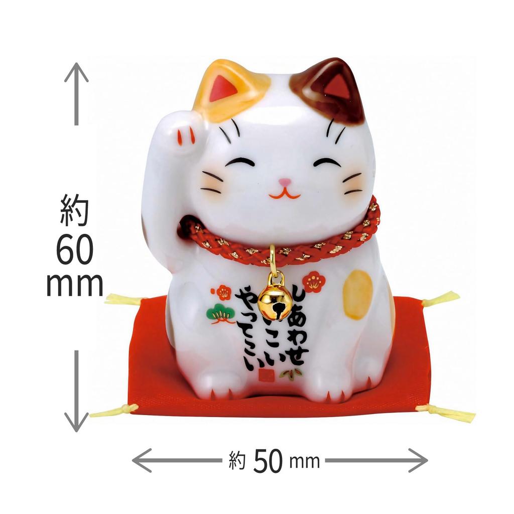 Yakushi Kiln Colorful Lucky Maneki-neko (Brown Spot)