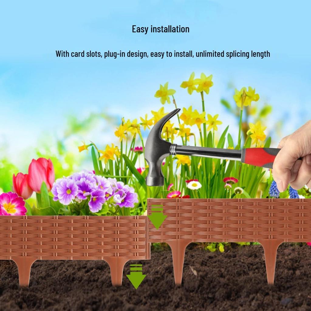Rattan-Style Garden Edging Flower Bed Fence