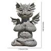 Garden Dragon Statue Happy Dinosaur Cheering You Resin Figurine with Lamp Decorative Accent Sculpture Sleeping Dragon Figurines