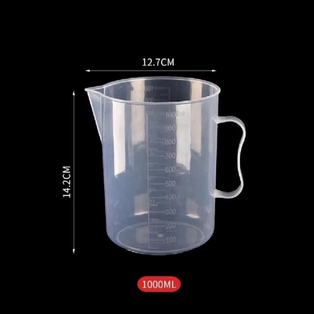 1000ml/5000ml Food Grade Thickened Plastic Graduated Measuring Cup Clear Sustainable Lidless Beaker for Kitchen Lab Restaurant