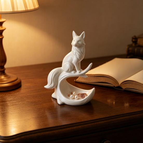 Decorative Storage Dish for Rings 3D Printed Fox Jewelry Tray, Ring Holder and Key Vanities Unique Gift Women Entryways, Fox-Shaped Tray Rings,