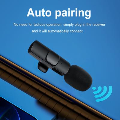 Microphone Lavalier sans fil avec réduction du bruit 3 en 1, mini micro d'enregistrement audio et vidéo pour Android, iPhone, diffusion en direct, jeux