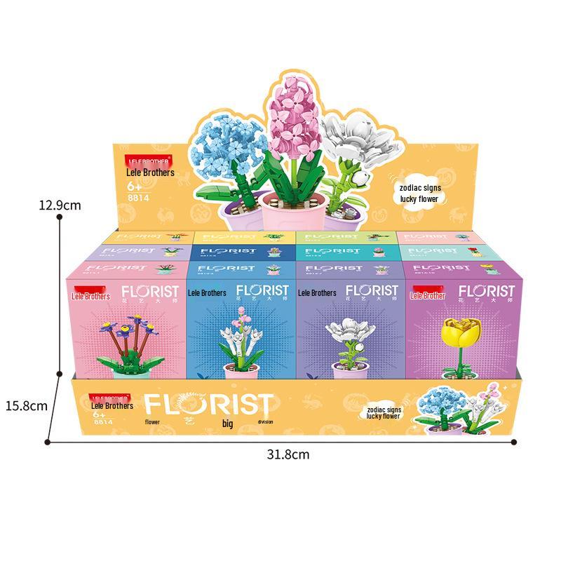 Zodiac Lucky Flower Building Block Toy for Children's Day Gift