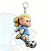 Cartoon Erling Haaland Keychain Funny Meme Keyring Soccer Player Backpack Pendant Car Key Holder Bag Charm Accessories Fans Gift