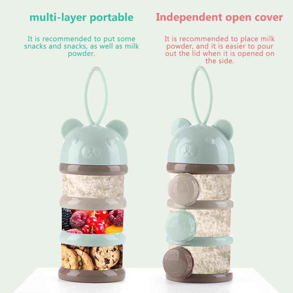 Babynahrungsspender 4 Schichten Tragbarer Milchpulverspender Behälter Babyfütterung Reiseaufbewahrung