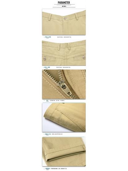 Pantalones de Algodón Rectos Sueltos de Cintura Alta para Hombre de Verano para Personas de Mediana Edad y Mayores