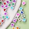 Jewelry Making 50PCS 7mm Pendant Wholesale Accessories Heart Square Acrylic Loose Beads Necklace Bracelet DIY for