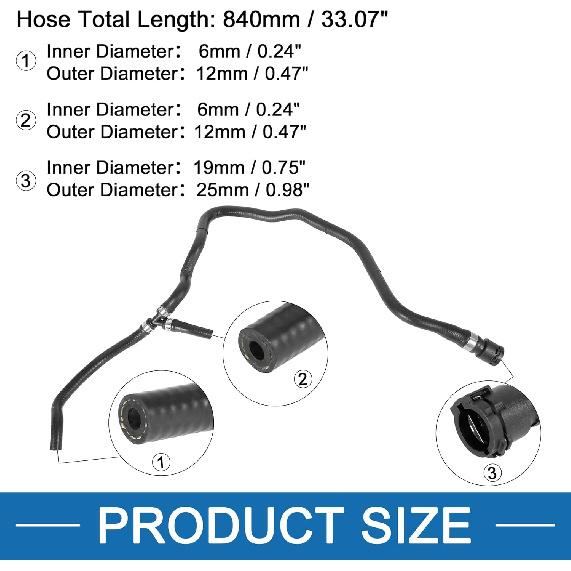 Auto-Kühler Kühlwasser Schlauch vom Ausgleichsbehälter 17127541146 für BMW 750i 2006-2008 Schwarz