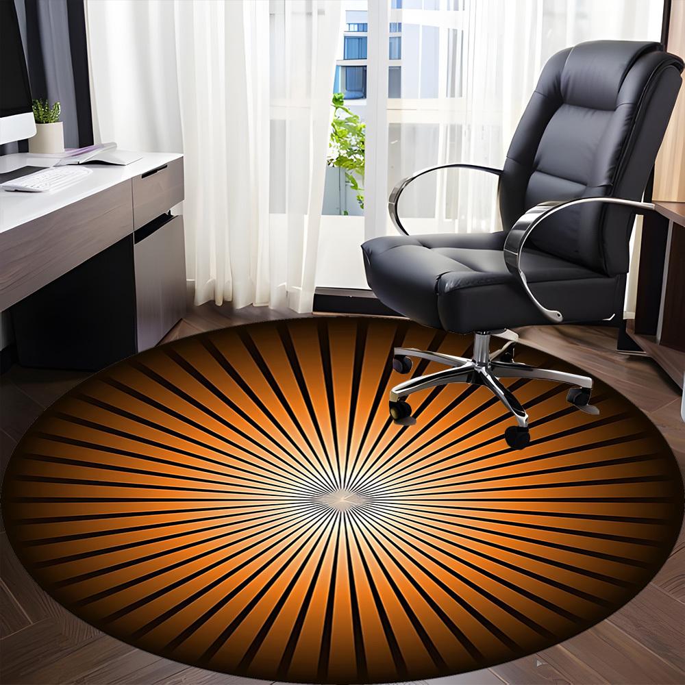 1pc SunburstChair Carpet for Office, Indoor Non-Slip Washable Polyester Fiber Carpet, Mat For Office, Machine Washable