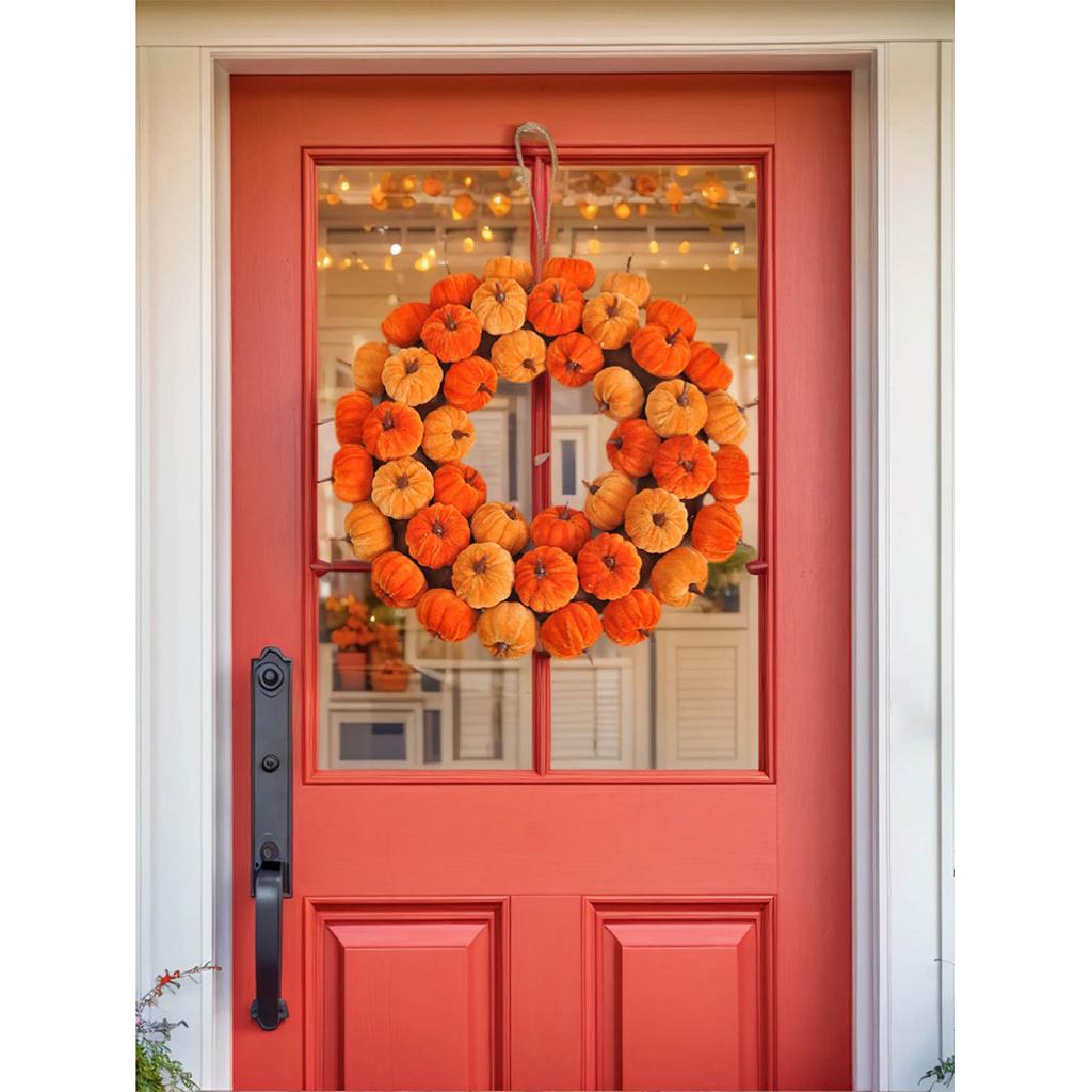 Fall Orange Pumpkin Wreath,Halloween Decorations