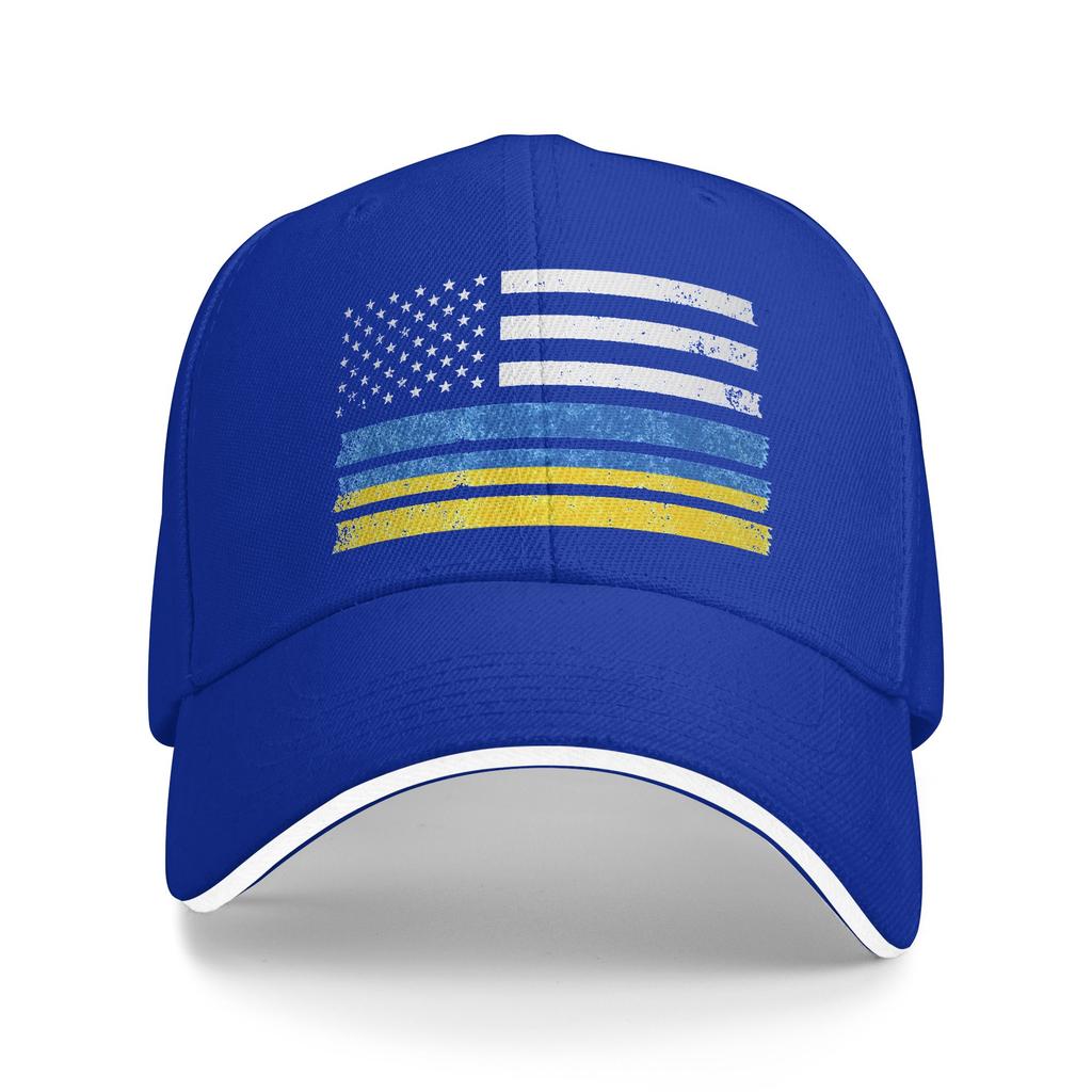 Unisex Ukrainian American Flag USA Ukraine Outdoor Hat Spring Adjustable Cap Casual Baseball Cap Hip Hop Sunscreen Sunshade