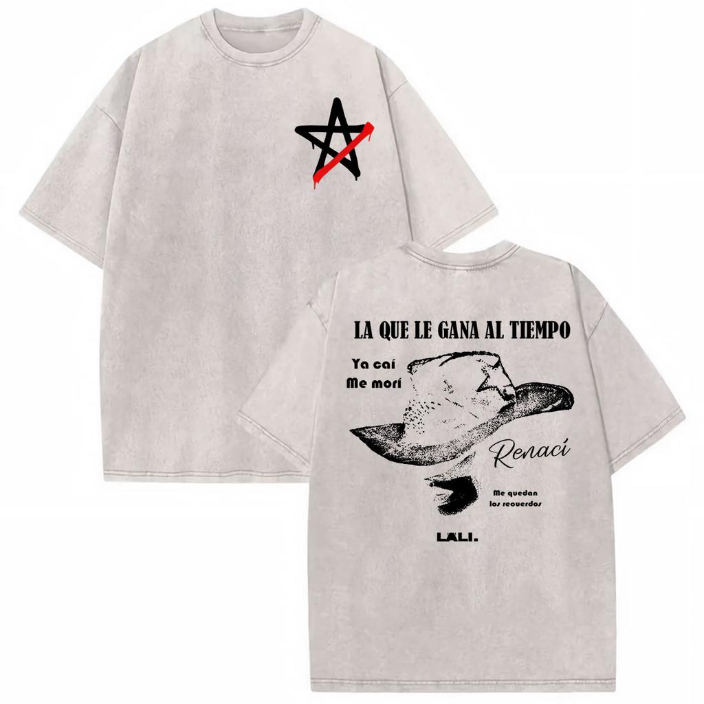 Singer Lali Esposito LA QUE LE GANA AL TIEMPO  Tour Tshirts Unisex Women Summer Hip Hop Vintage T Shirt Cotton Washed T Shirts