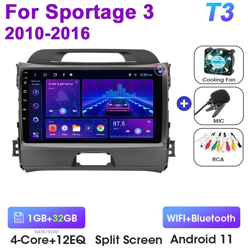 2 Din Android 12 Car Radio For KIA Sportage 3 2010 - 2016 Multimedia Video Player GPS 4G Carplay Auto Stereo QLED DVD Head Unit