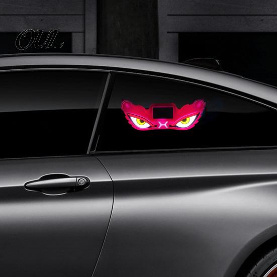 Suction Cup Mount Car Light Demon Eye Window with Cup, Solar Rechargeable Devil Warning Lamp, LED Windshield Lamp for Auto, SUVs, Trucks USB