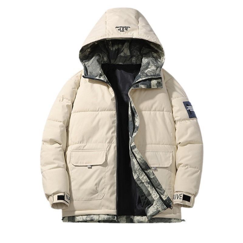 Padded Clothes Autumn and Winter Men's Coat Padded Clothes Handsome Thickened Padded Jacket Bread Clothes Hooded Padded Clothes