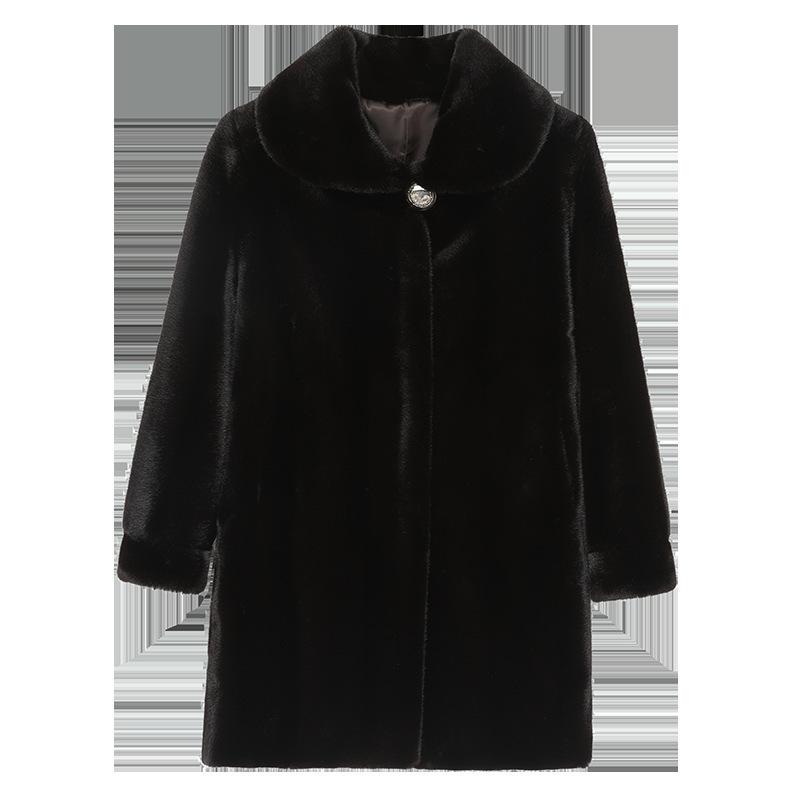 Imitation Mink Coat Women's Long Winter Thickened Large Size Medium Imitation Leather Mink Velvet Jacket