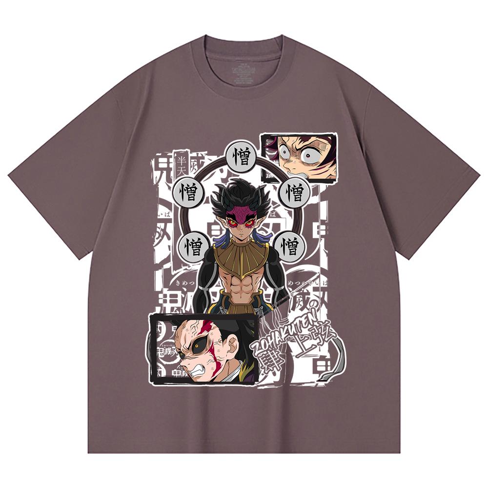 230 Gsm 100% Cotton Demon Slayer V106 Zohakuten Print Unisex Heavy Cotton T Shirt