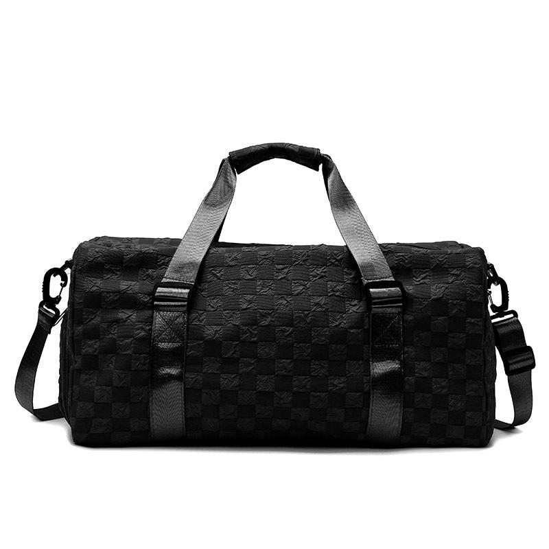 Chessboard Fashion Sports Fitness Travel Bag Large Capacity Multifunctional Yoga Bag Dry and Wet Separation Shoulder Bag