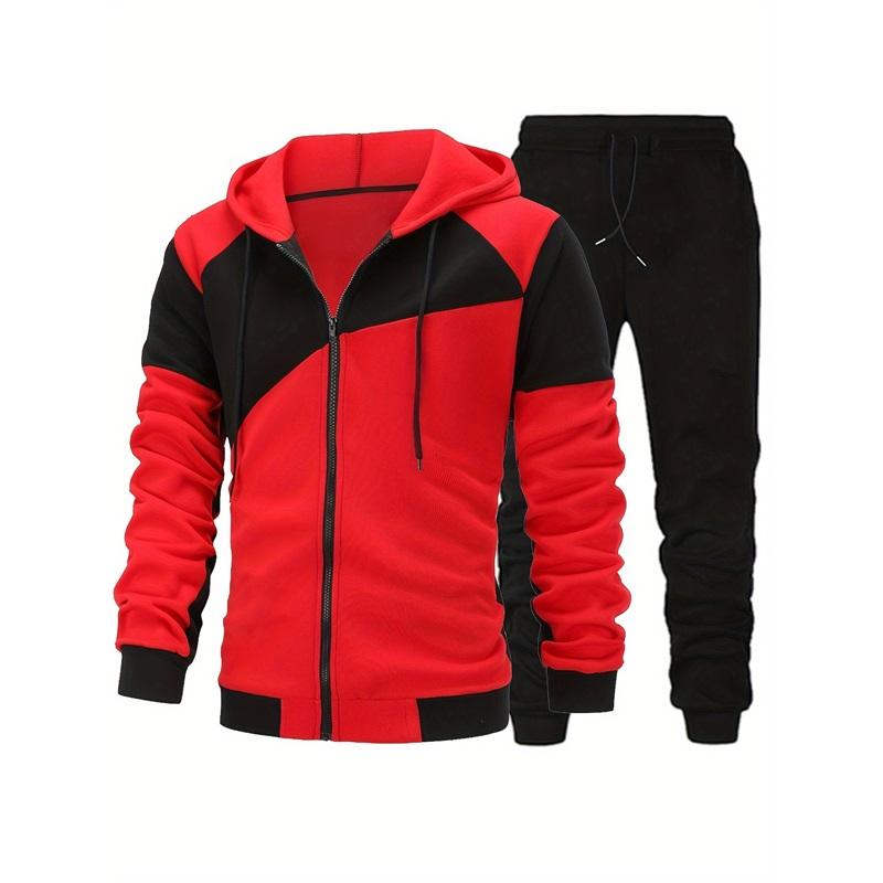 

Autumn and Winter Men s Zipper Design Sweater Suit Casual Sports Hoodie Suit S