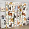 Tende per Finestre con Motivo Floreale Botanico di Galli e Galline, Stile Rustico, per Cucina, Soggiorno, Camera da Letto