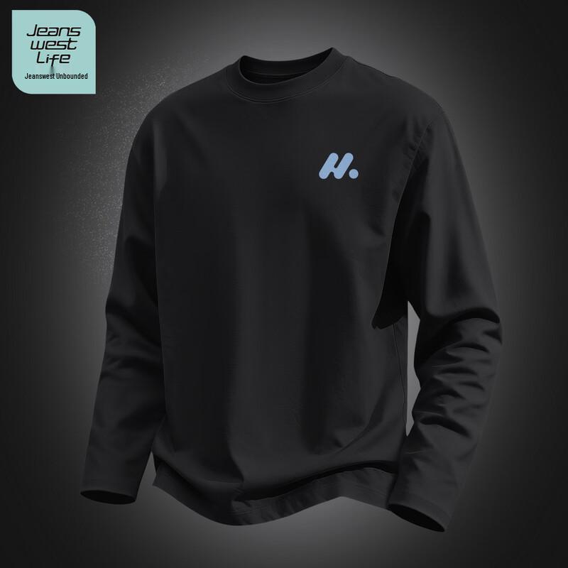 JEANSWEST LIFE Men's Loose Fit Pure Cotton Long Sleeve T-Shirt
