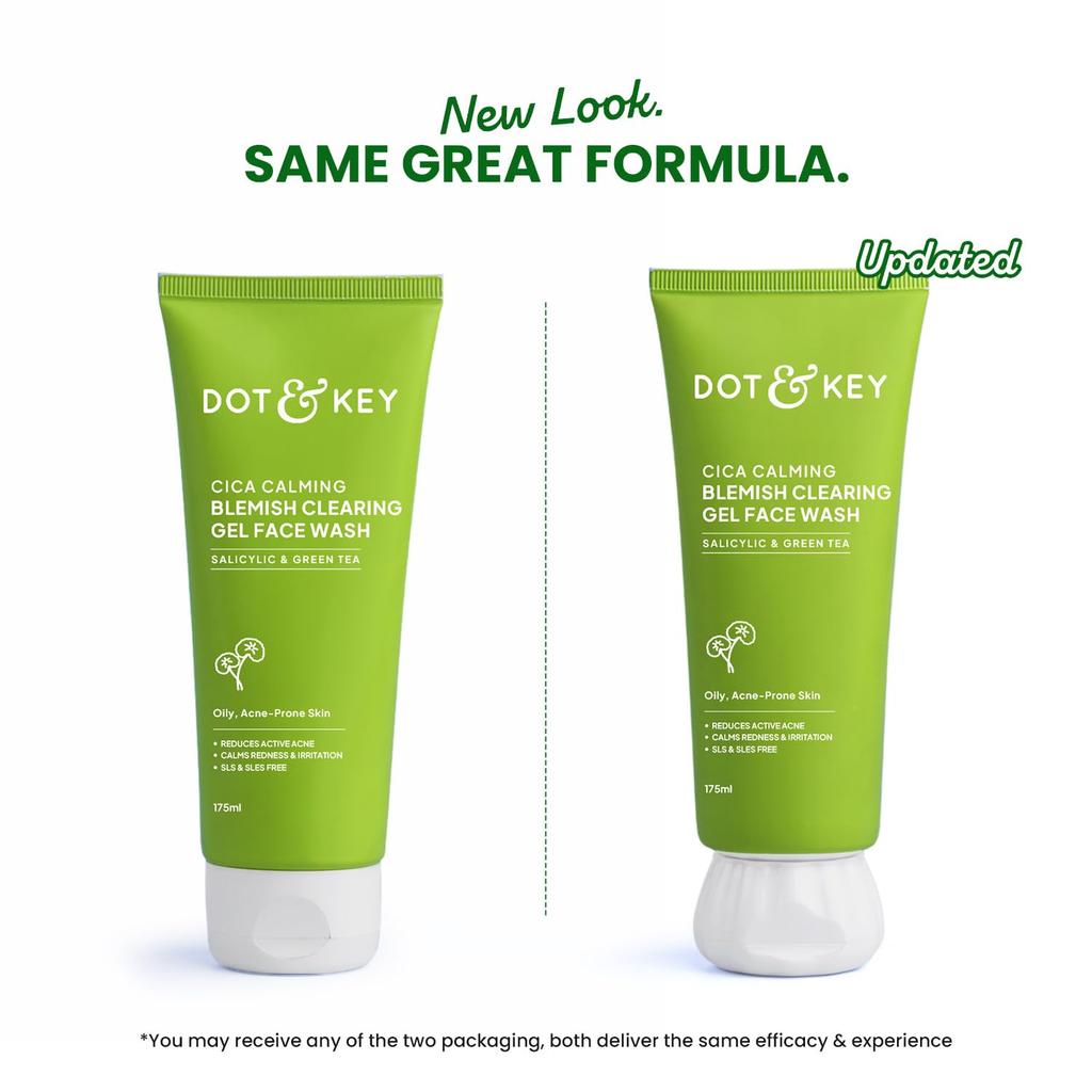Dot & KEY Cica Calming Blemish Clearing Gel Face Wash, 175ml Each (Pack of 2)