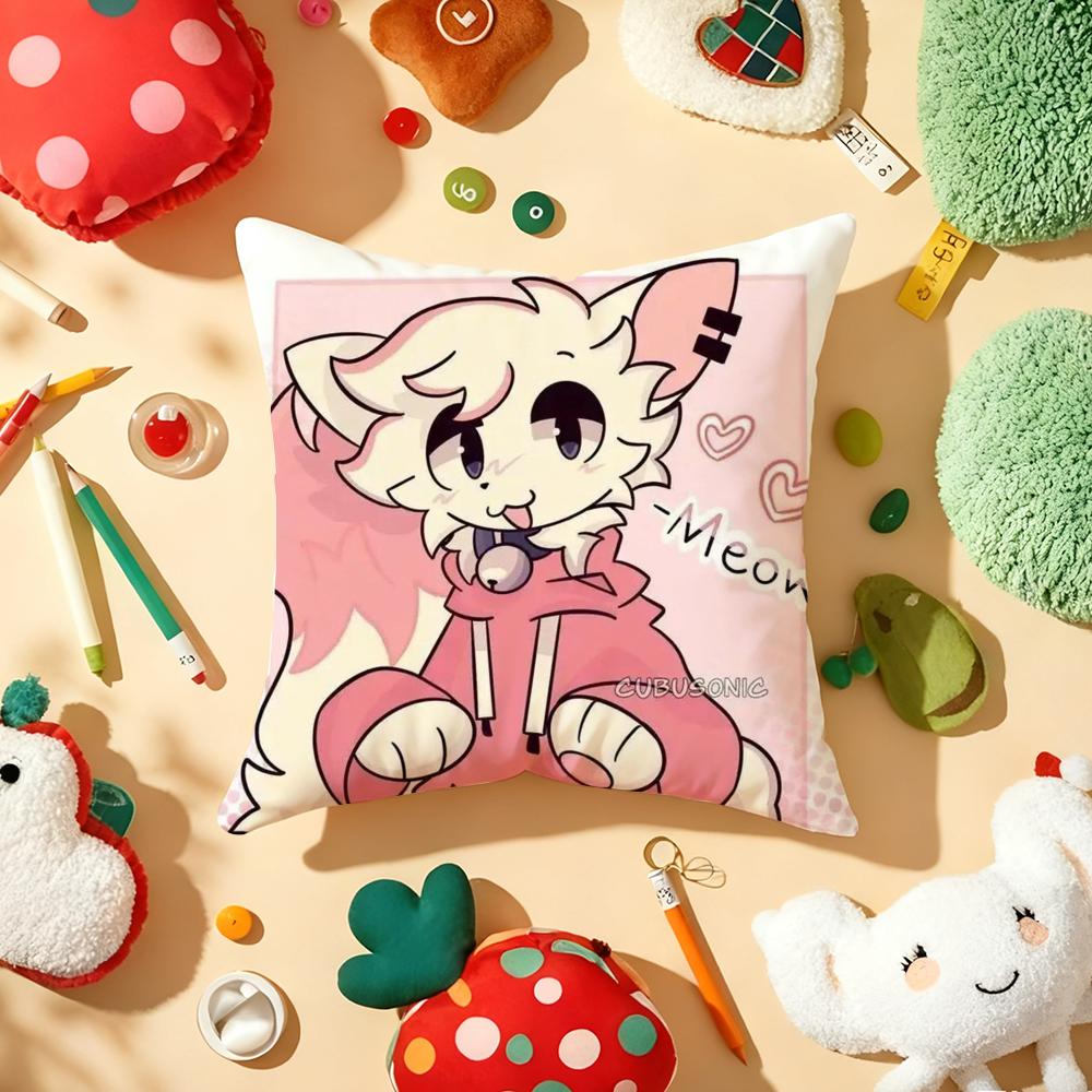 BBoykisser Cat Cute Cushion Cover Plush Fabric Soft DoubleSided Printed Sofa Warm Winter Home Gift Pillow Cover
