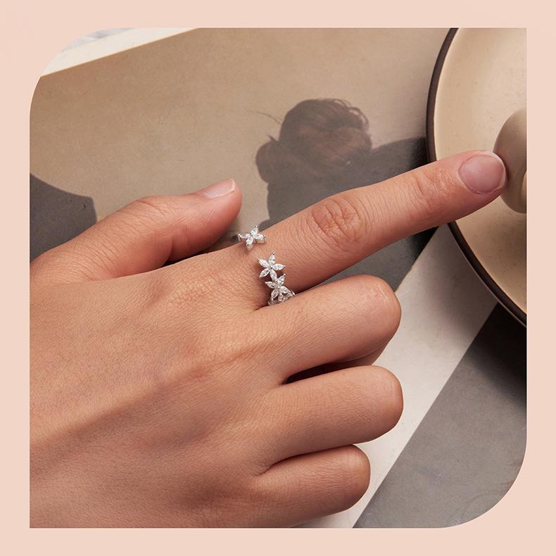 Autumn Romantic Maple Wheat Stud Earrings Jewelry Set S925 Sterling Silver Sparkling Autumn Leaf Ring