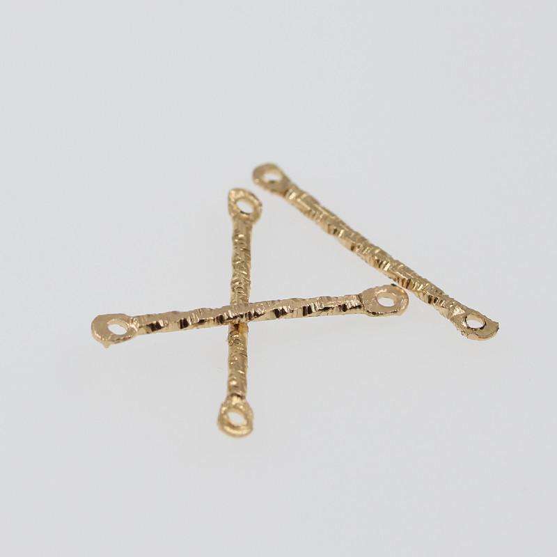 DIY Minimalist Double Hole Embossed Round Bar Earring Connectors