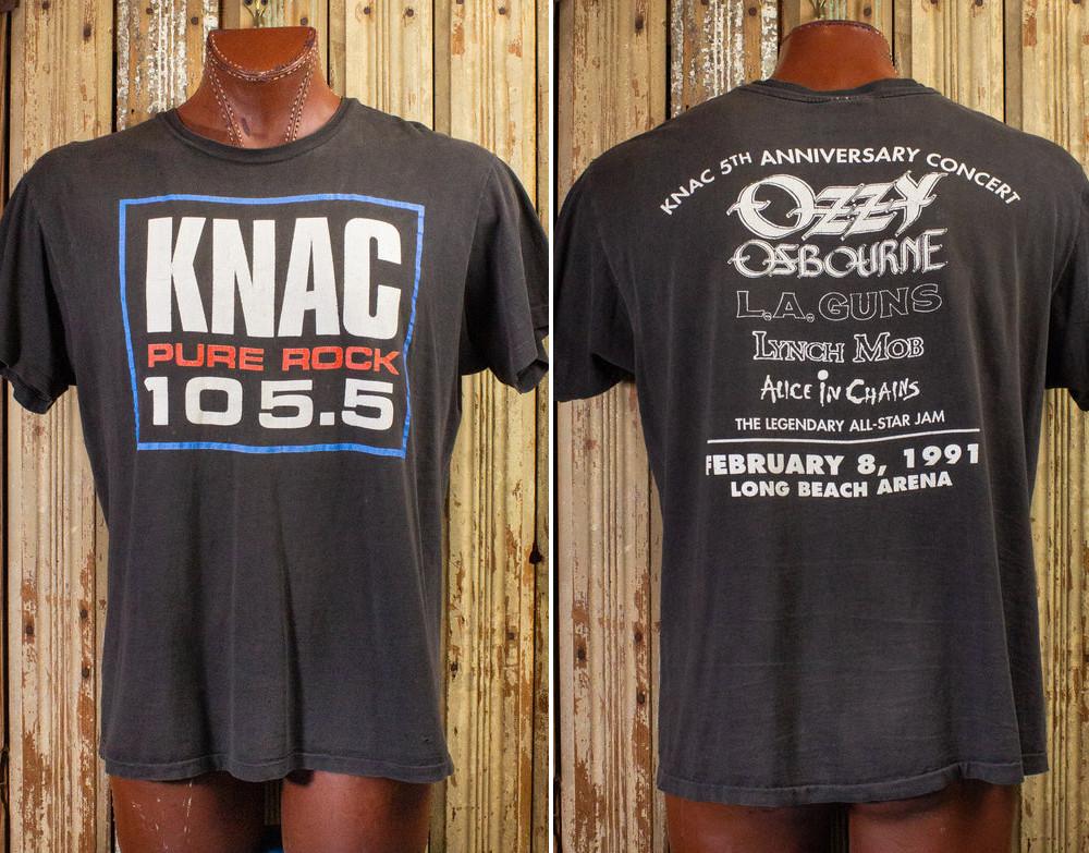 Vintage KNAC 105.5 5th Anniversary Concert T Shirt 1991 Black XXXL
