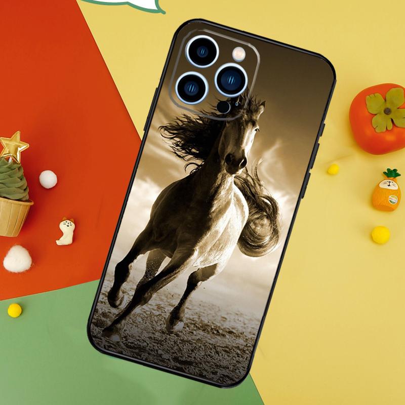 Horses Running Phone Case For iPhone 17 Pro Max 16 14 13 12 11 15 Pro Max Plus 12 13 Mini 16e 17 Air Cover