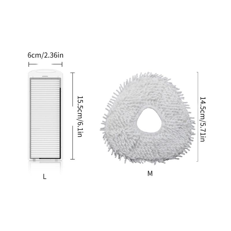 Vacuum Cleaner Cleanings Liquid Dust Box Mopes Pads Vacuum Cleaner Accessories Mopes Cloth Side Brushes for J1/J2/T10 Models