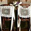 2PCS Creative Wedding Chair Back Lace Cover Reusable Strap Chair Cover  Engagement Party