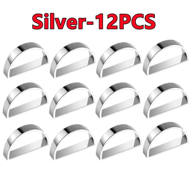 Najnowsze 12-2 szt. Metalowe Pierścienie na Serwetki w Kształcie Litery D Stojak na Serwetki Stołowe Dekoracja Stołu na Przyjęcie Urodzinowe Weselne Boże Narodzenie Kolację Pierścienie na Serwetki